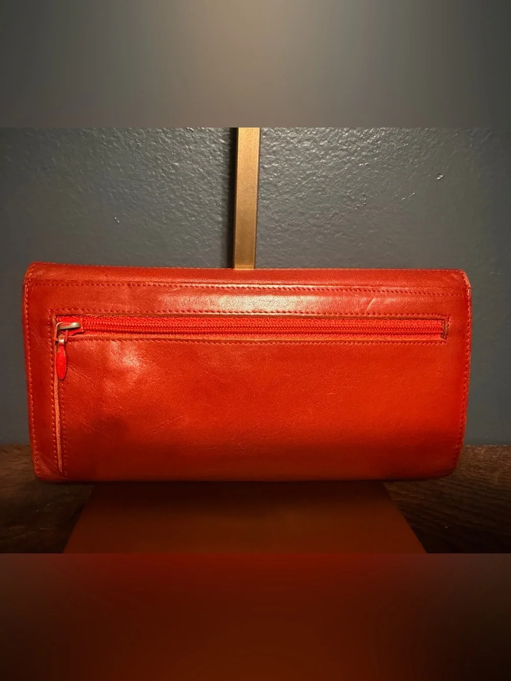 Dior Red Quilted Leather Wallet with Gold CD Emblem